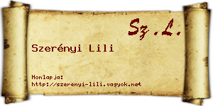 Szerényi Lili névjegykártya